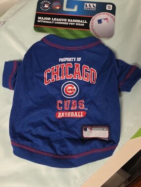 MLB Chicago Cubs Royal Blue Pet Tee with Red & White Trim